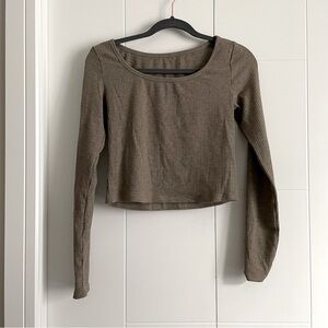 3/$45 Brown Scoopneck Longsleeve